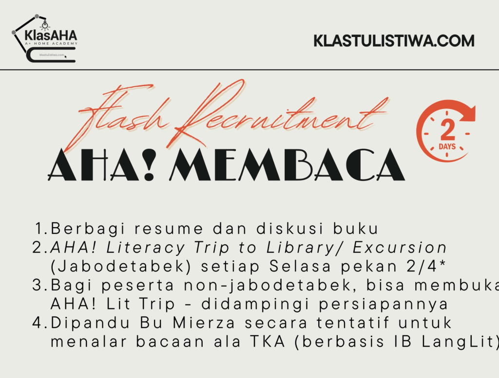 INFO UNTUK ANGGOTA KLUB AHA!&nbsp;MEMBACA